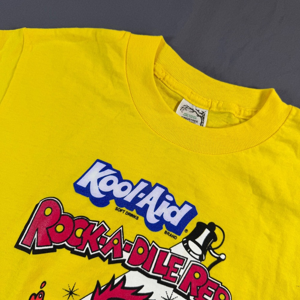 Vintage Kool-Aid Rock-A-Dile Red Wacky Wild Tour Small Yellow Single Stitch USA